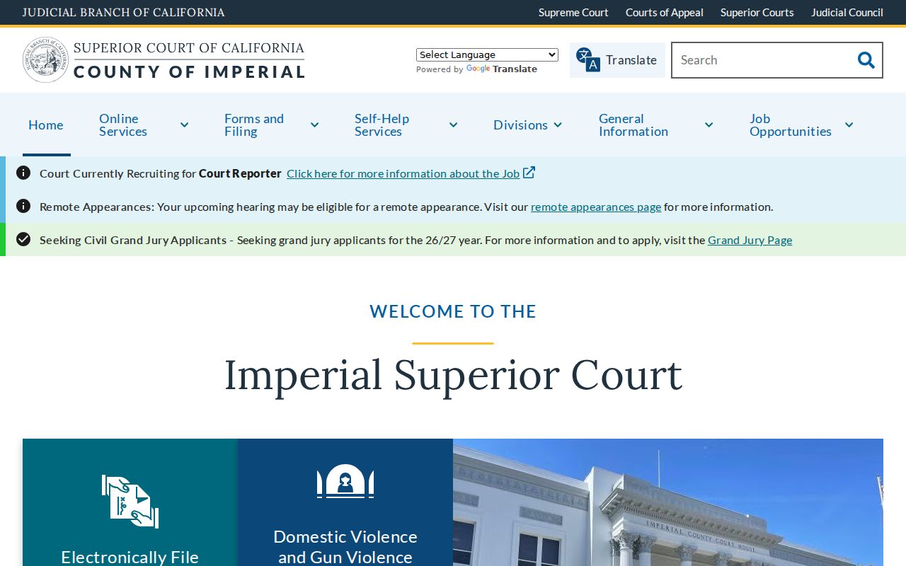 El Centro residents directory Imperial Superior Court search