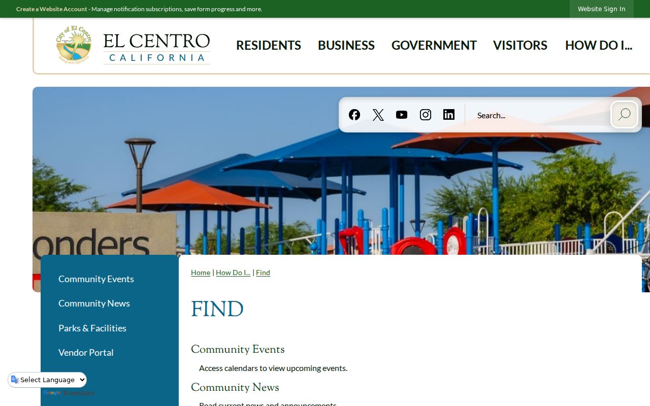 El Centro street directory Building Safety address records