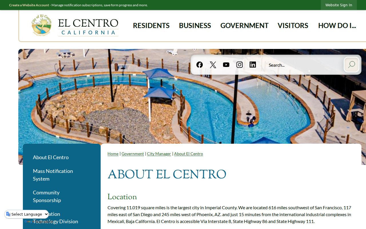 El Centro ZIP code directory official city geography